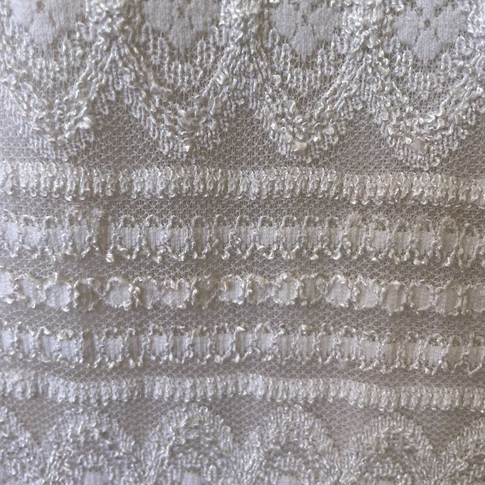Vintage Veronica De Laurentiis Lacey White Mini Dress (Large) - Picture 7 of 12